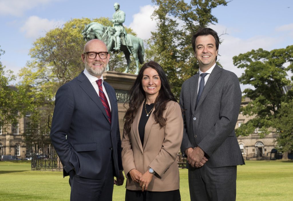 Duncan Glassey, Helen Learmonth and Andrew Dines smiling
